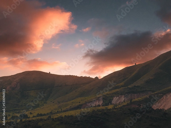 Obraz sunset over the mountains