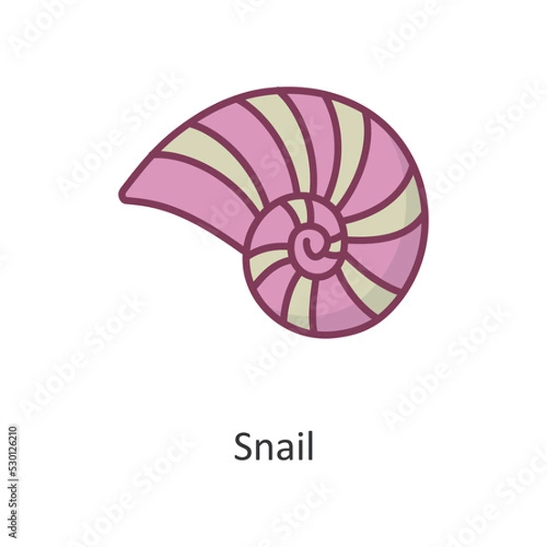 Fototapeta Snail vector filled outline Icon Design illustration. Holiday Symbol on White background EPS 10 File