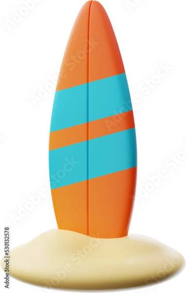 Fototapeta premium summer icon 3d rendering transparent background PNG