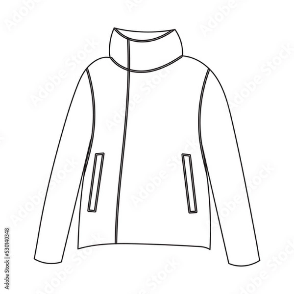 Fototapeta jacket sketch ,contour isolated vector