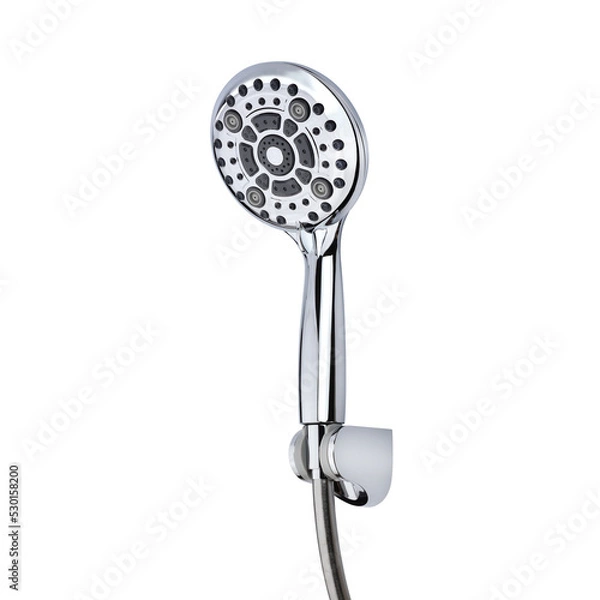 Obraz shower head in holser isolated on white