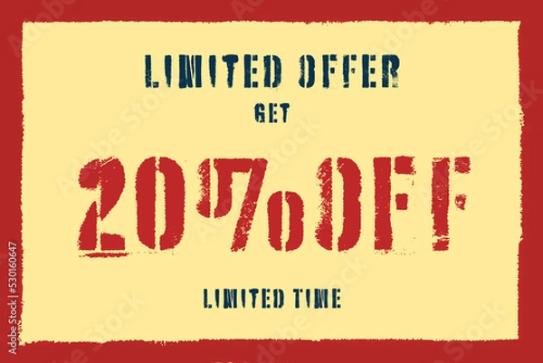 Obraz 20 twenty Percent sale frame vector grunge. retro icon