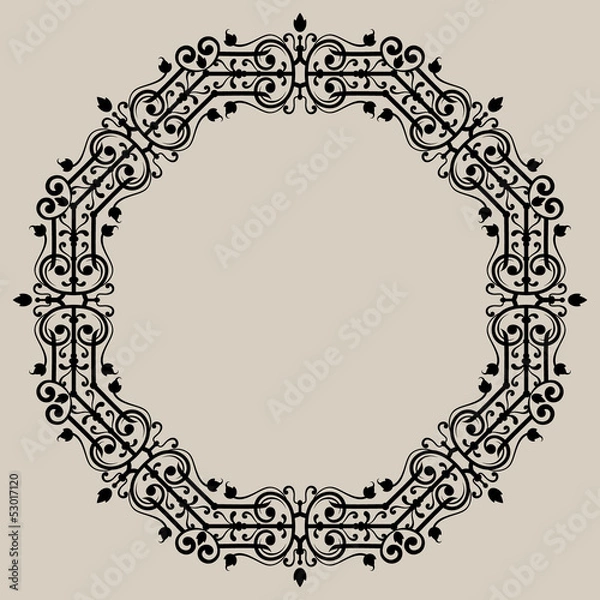 Fototapeta Round vintage frame