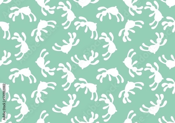 Obraz Cartoon rabbit seamless new year 2023 pattern for kids clothes and accessories and fabrics and Christmas wrapping