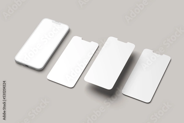 Obraz App interface on smarphone mockup blank