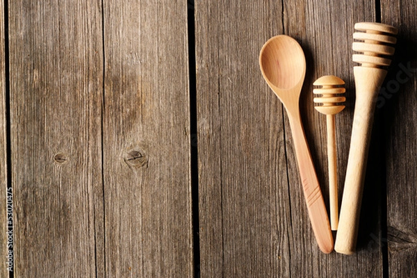 Fototapeta Wooden spoon and dippers