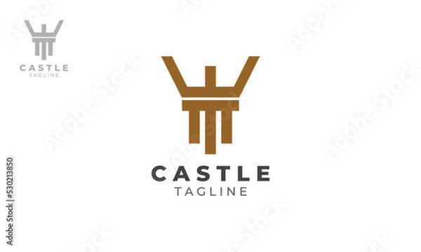 Fototapeta Castle Logo Design With WM Letters ,Vector Template