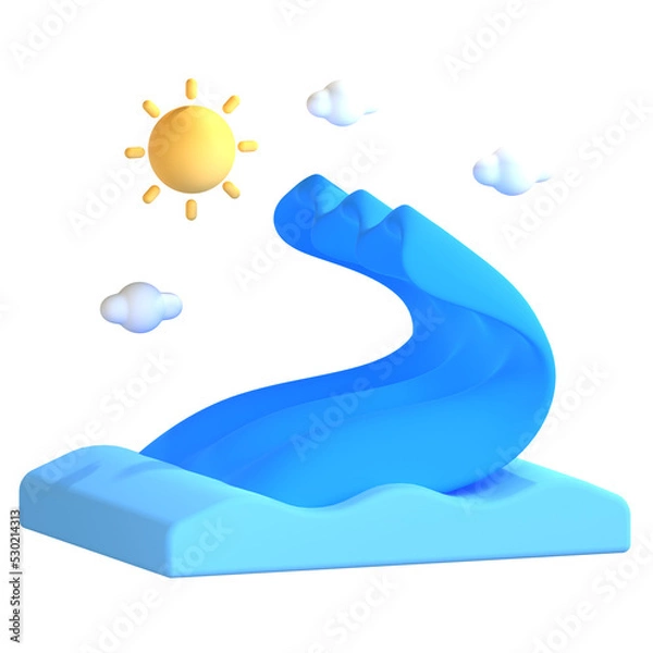 Obraz 3d icon illustration ocean waves 