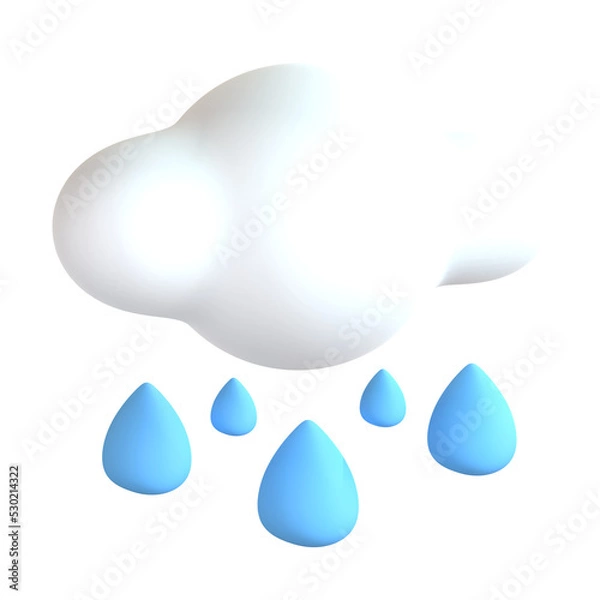 Obraz 3d icon illustration cloud rain water 