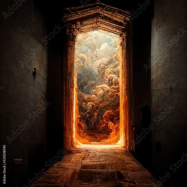 Fototapeta Portal into the abyss. Cinematic, Dramatic, 3-Dimensional, Angry. Surreal, fantasy, chaotic.