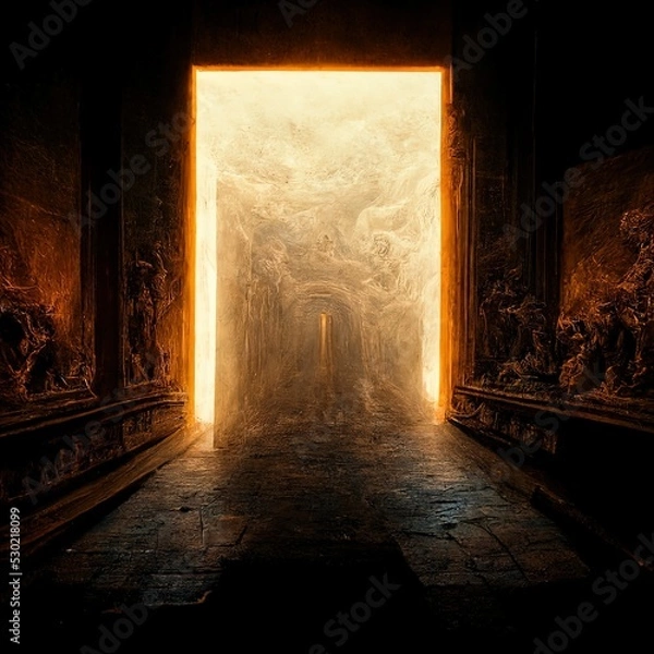 Fototapeta Portal into the abyss. Cinematic, Dramatic, 3-Dimensional, Angry. Surreal, fantasy, chaotic.