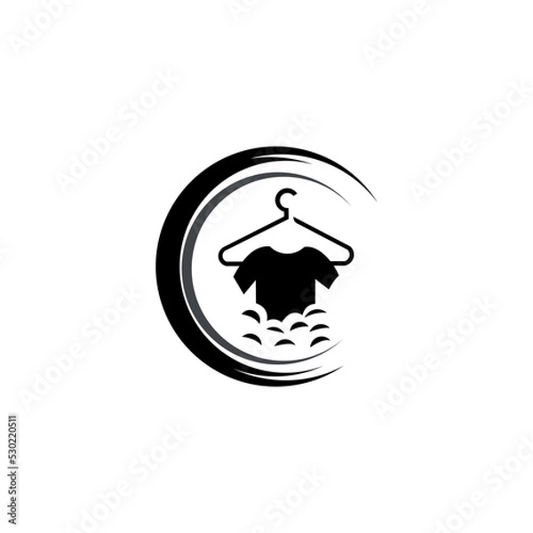 Fototapeta Laundry Logo. Template Design Vector for laundry business in creative silhouette shape isolate vector illustration.