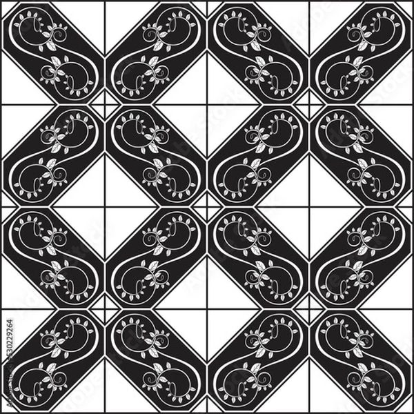 Fototapeta Floral batik absrtact background 1