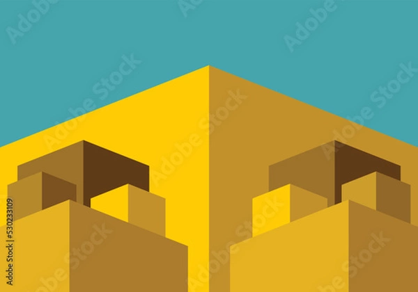 Fototapeta abstract background with cubes and pyramids