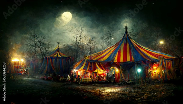 Fototapeta halloween haunted circus, created with generative ai