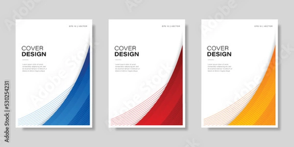 Obraz Set of book cover brochure template designs . Vector illustration.	