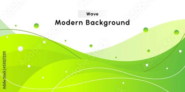 Fototapeta Modern green wave gradient background