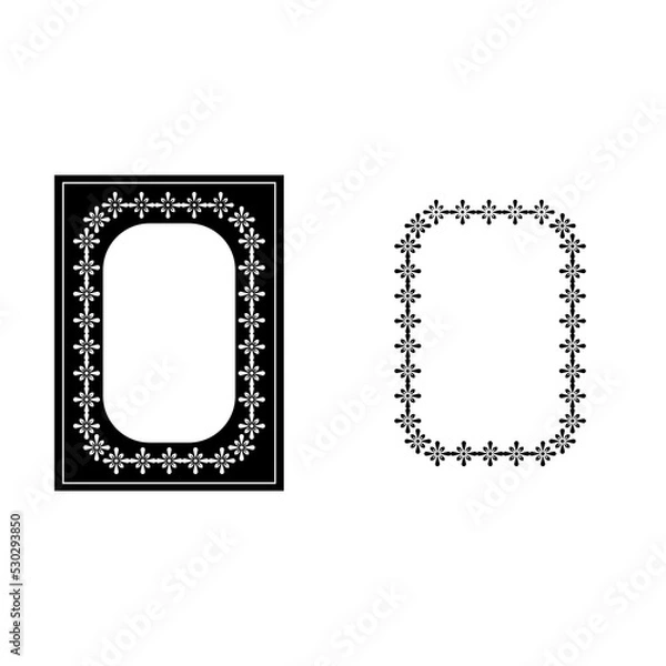 Fototapeta Openwork frame with wavy line for pfoto set