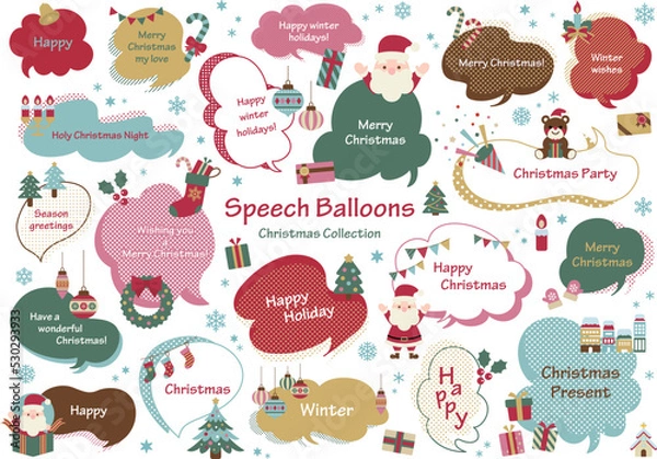 Fototapeta クリスマス　吹き出しセット