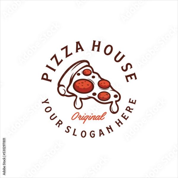 Fototapeta Pizza logo template, Suitable for restaurant and cafe logo