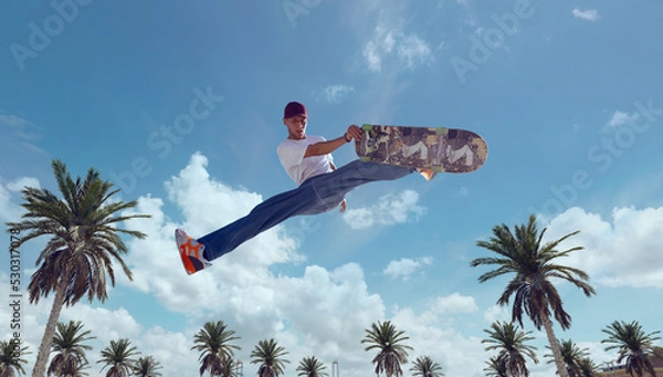 Fototapeta Deskorolkarz w skateparku