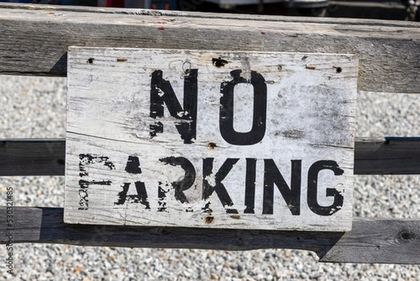Obraz old no parking sign
