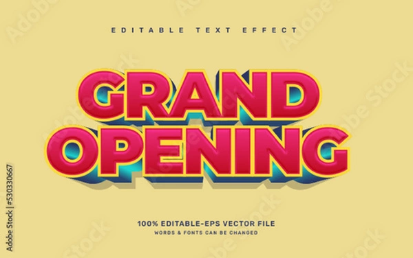Fototapeta Grand Opening editable text effect