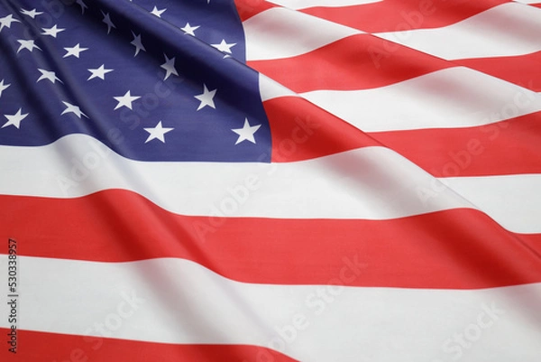 Obraz Flag of the United States of America. American flag ripple. .Background of the flag of the United States.