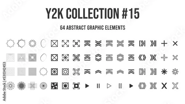 Obraz Brutalism shapes, minimalist geometric elements, abstract bauhaus forms. Simple star and flower shape, basic form, trendy modern graphic element vector set. Vector illustration