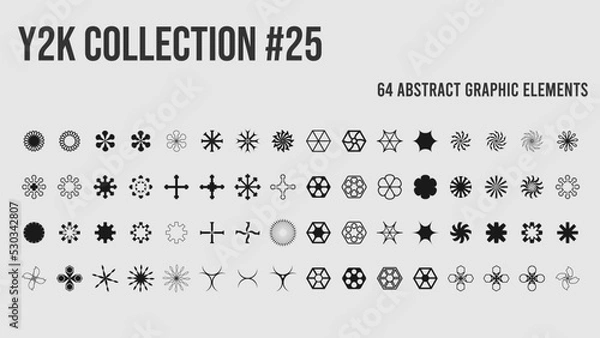 Fototapeta Acid graphic set, trendy urban elements, brutalism graphic shapes, emblems crime urban life, abstract geometric shapes for merch, t-shirt, typographic and prints. Acid, brutalism, underground. Vector