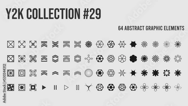 Fototapeta Collection of strange wireframes vector 3d geometric shapes, distortion and transformation of figure, set of different linear form inspired by brutalism, graphic design elements, set 1. Vector