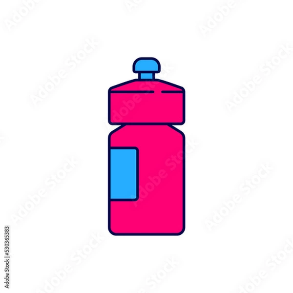 Fototapeta Filled outline Fitness shaker icon isolated on white background. Sports shaker bottle with lid for water and protein cocktails. Vector