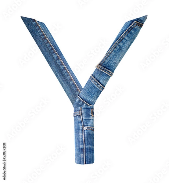 Obraz Jeans alphabet on white  letter Y