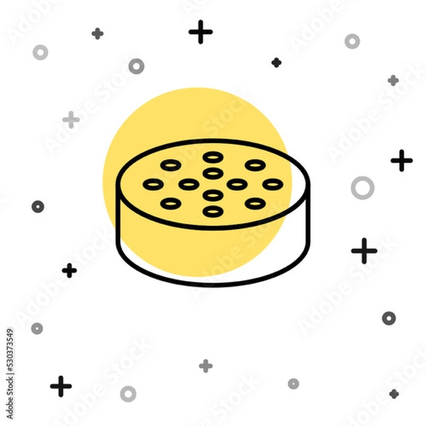 Fototapeta Black line Water sensor icon isolated on white background. Random dynamic shapes. Vector