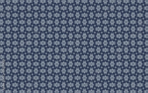 Obraz seamless pattern with elements like owl white and blue-black graphic art wallpaper design 