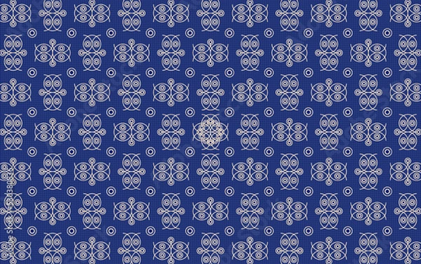 Obraz seamless pattern with elements like owl blue and white graphic art wallpaper design 