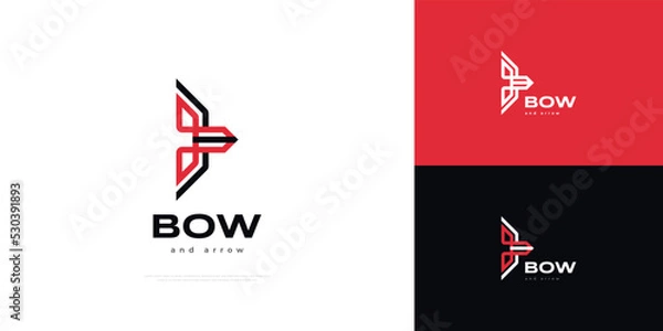 Fototapeta Abstract Letter B Logo with Bow and Arrow Shape. B Monogram Logo with Line Style