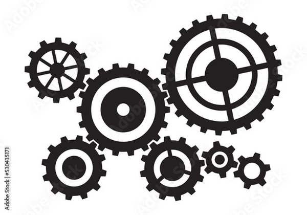 Obraz Isolated gears element in flat style