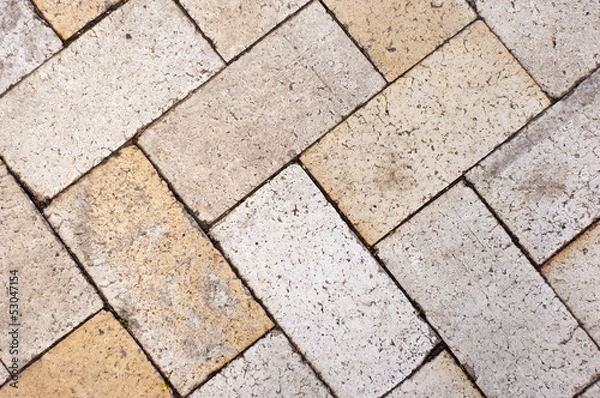 Obraz Pavement brick herring bone pattern texture