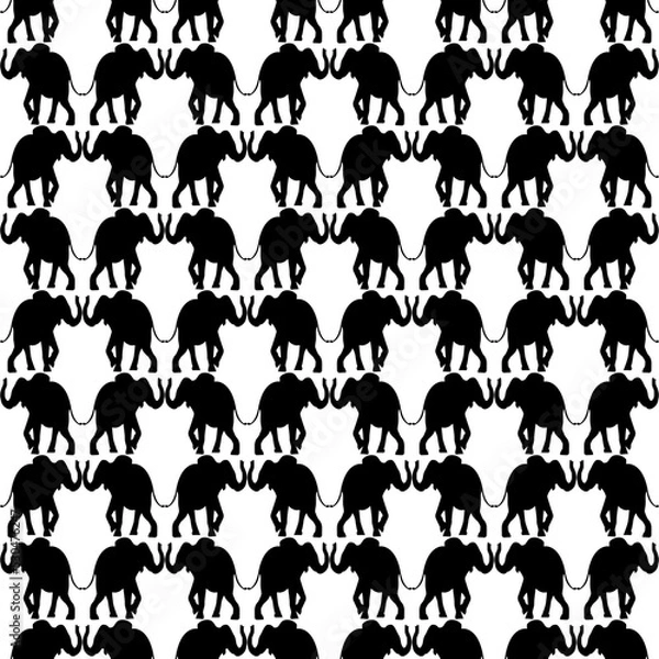 Fototapeta Seamless pattern with cute elephant, Creative childish texture. Great for fabric, textile Vector Illustration.