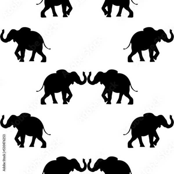 Fototapeta Seamless pattern with cute elephant, Creative childish texture. Great for fabric, textile Vector Illustration.