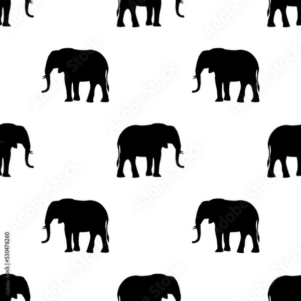 Fototapeta Seamless pattern with cute elephant, Creative childish texture. Great for fabric, textile Vector Illustration.