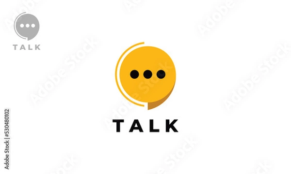 Fototapeta Conversation Logo Design, Yellow Bubble Icon, Vector Template