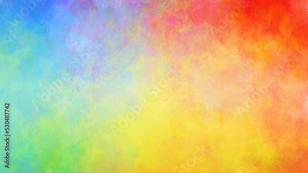 Obraz 虹色の水彩背景素材。カラフル抽象背景素材。