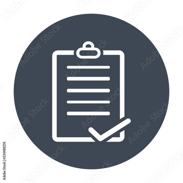 Fototapeta Tasks. Clipboard icon. Task done. Signed approved document icon.