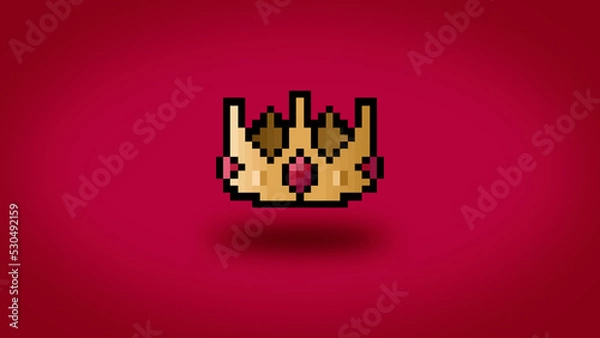 Obraz Pixel 8 bit royal crown background - high res wallpaper