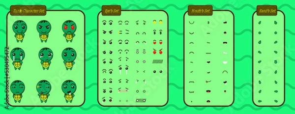 Obraz Cartoon turtle illustration vector collection