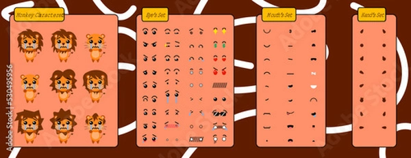 Obraz Lion cartoon illustration vector collection