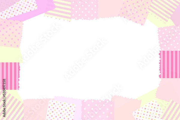 Obraz 優しいパステルカラーのフレーム ピンク マスキングテープ