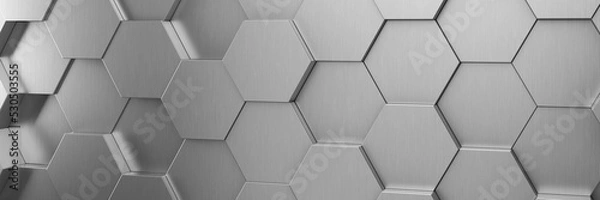 Obraz Futuristic and technological hexagonal background. 3d rendering